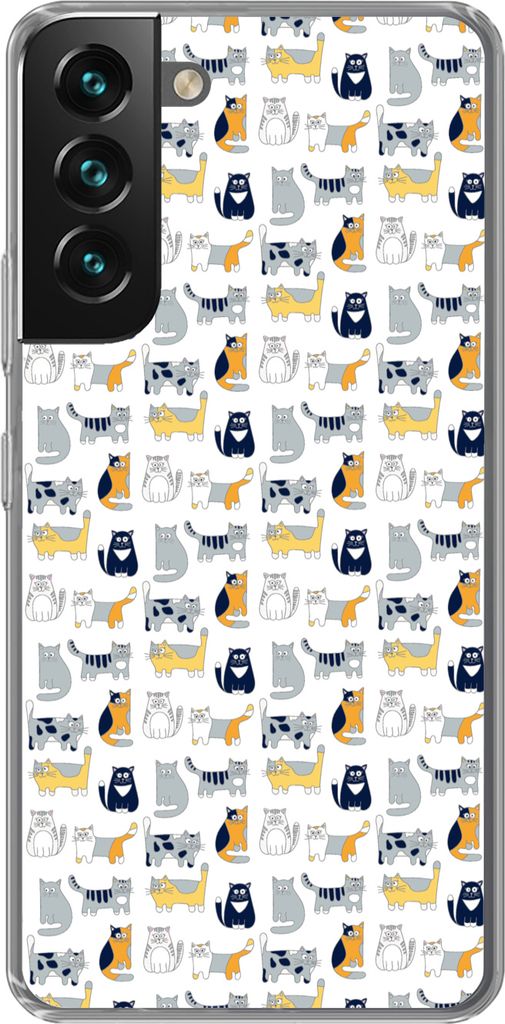MuchoWow Handyhülle Schutzhülle Hülle für Telefoonhoesje Samsung Galaxy S22 Plus Muster - Katze - Kater - Jungen - Mädchen - Kinder - Kind S...