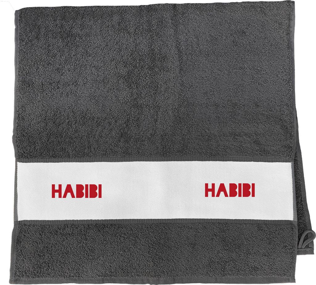 Huuraa Handtuch Habibi Schatz Freund 50x100cm Graphite Baumwolle Handtuch Geschenkidee