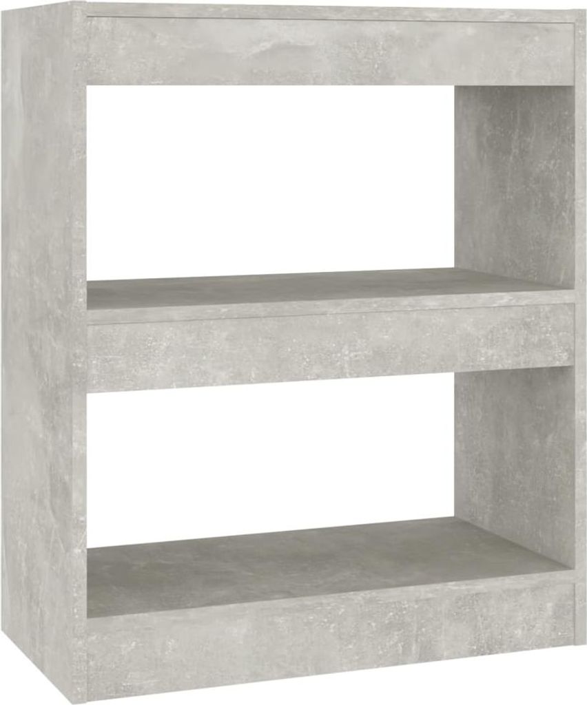 vidaXL Bücherregal/Raumteiler Betongrau 60x30x72 cm