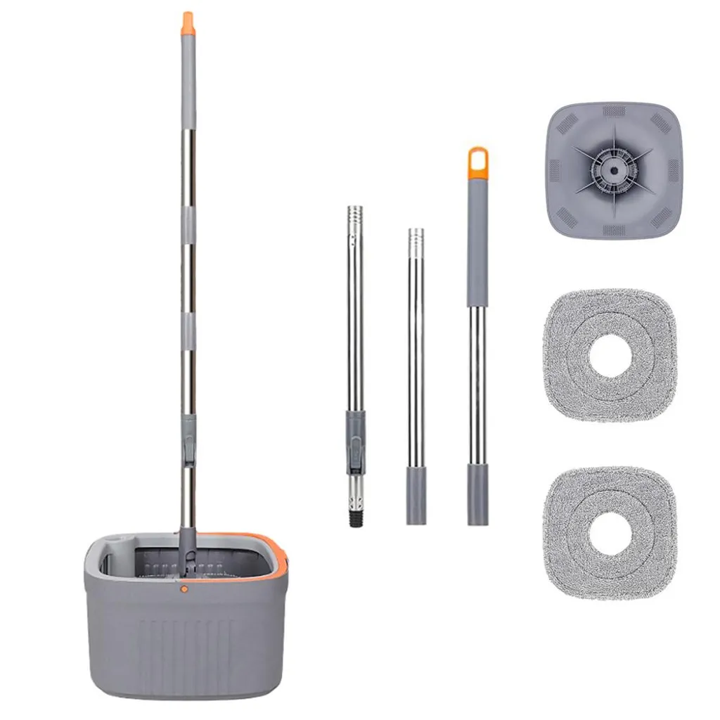 Kit Balai à Franges avec Seau à Double Compartiment et 2 Patins Microfibre - 10
