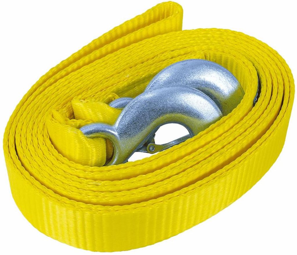 Abschleppseil mit Haken UNITRAILER Abschleppgurt 5m/50mm/7,5t gelb