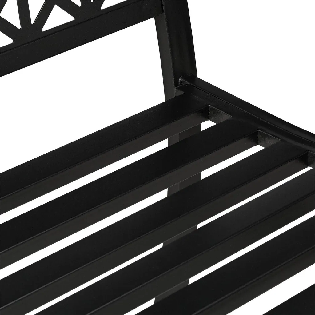 Aménagez votre terrasse avec ce banc de jardin noir style graphique - 5