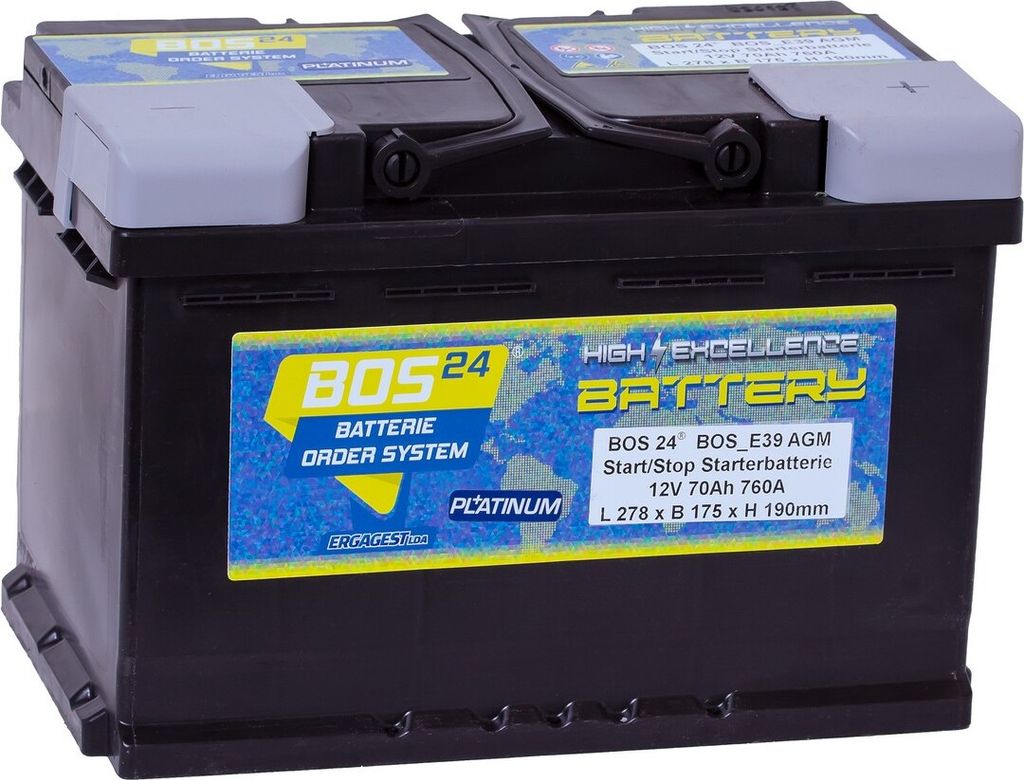BOS24 Optimum Performance PLATINUM BOS_A7 AGM Start/Stop Starter-/Versorgerbatterie 12 V 70 Ah 760A (EN)