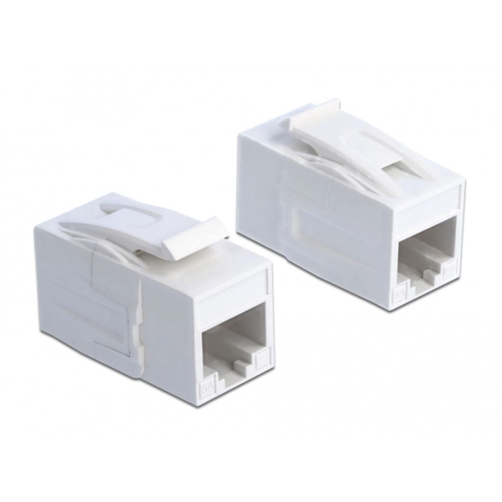 Keystone Modul RJ45 Buchse zu Buchse Cat. 6A UTP weiß