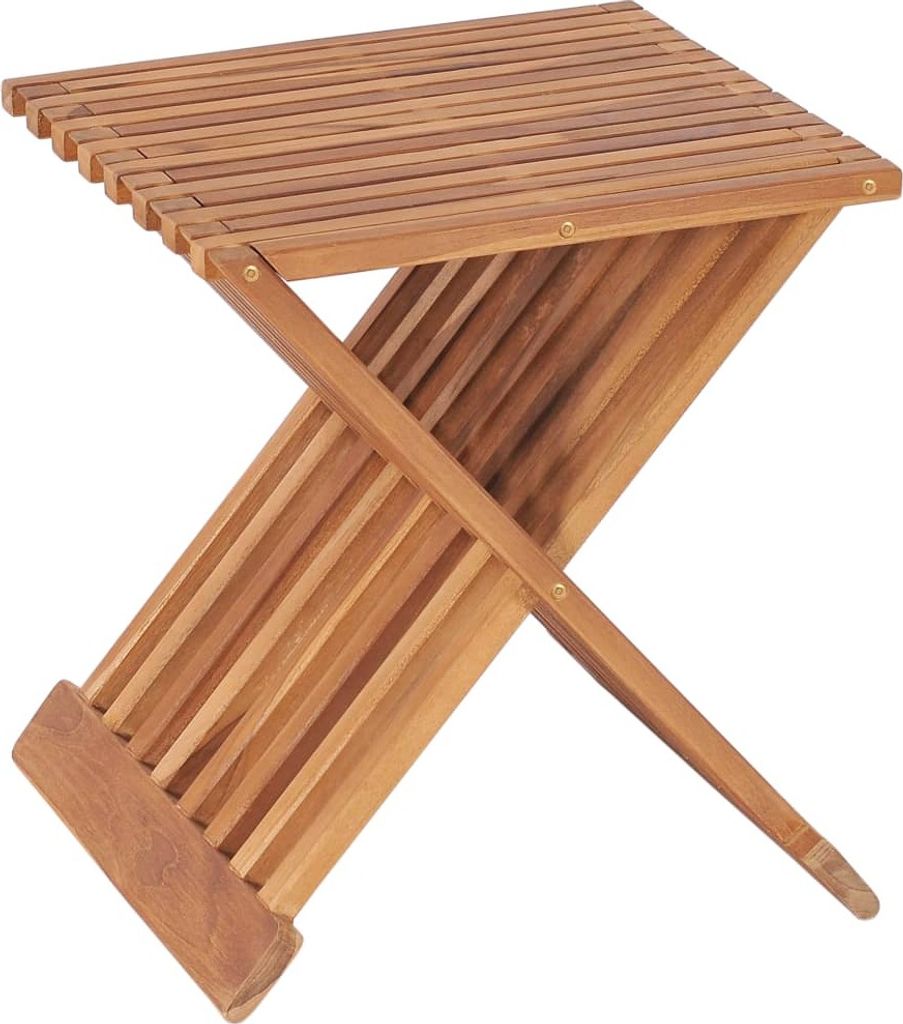 vidaXL Składany stołek 40×32×45 cm z litego drewna tekowego Zdjęcie produktu 3