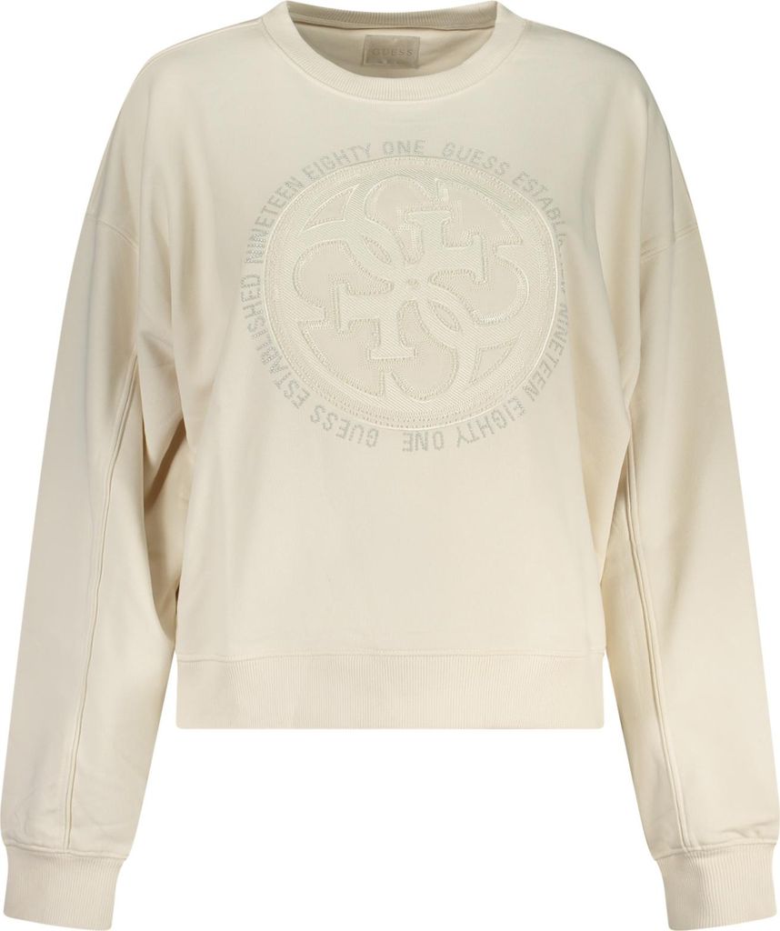 Damen Sweatshirt in Weiß: Baumwolle, Strass & Stickerei