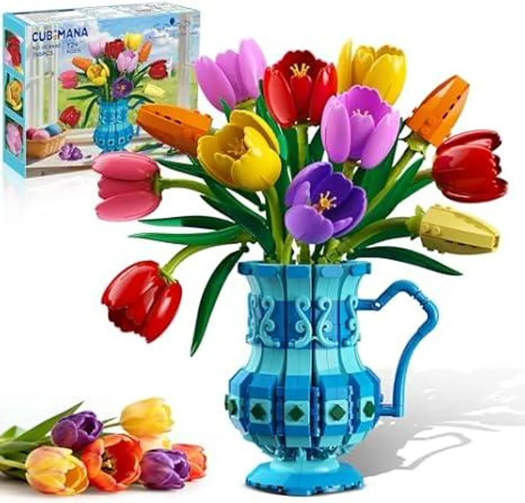 Bouquet Tulipani Mattoncini 768 Pezzi - Regalo Compleanno e Anniversario
