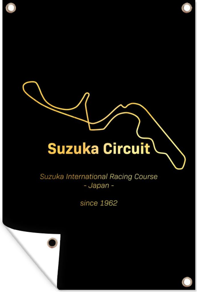 MuchoWow 80x120 cm Outdoor-Poster Gartendeko Sichtschutz Garten Poster für den Garten Rennstrecke - Formel 1 - Suzuka