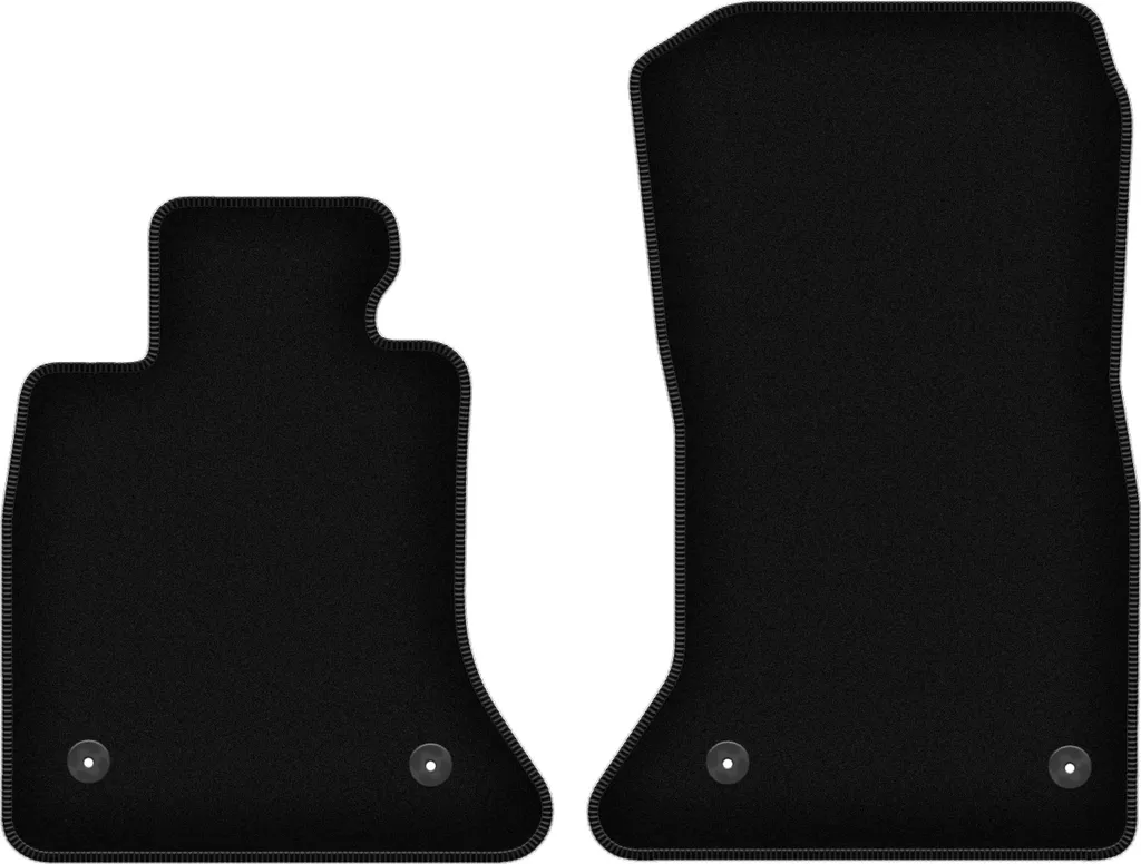 Wielganizator Tappetini anteriori in velluto per BMW 5 F10_FL (2013-2017, berlina) neri, set 2 pz, con fissaggi