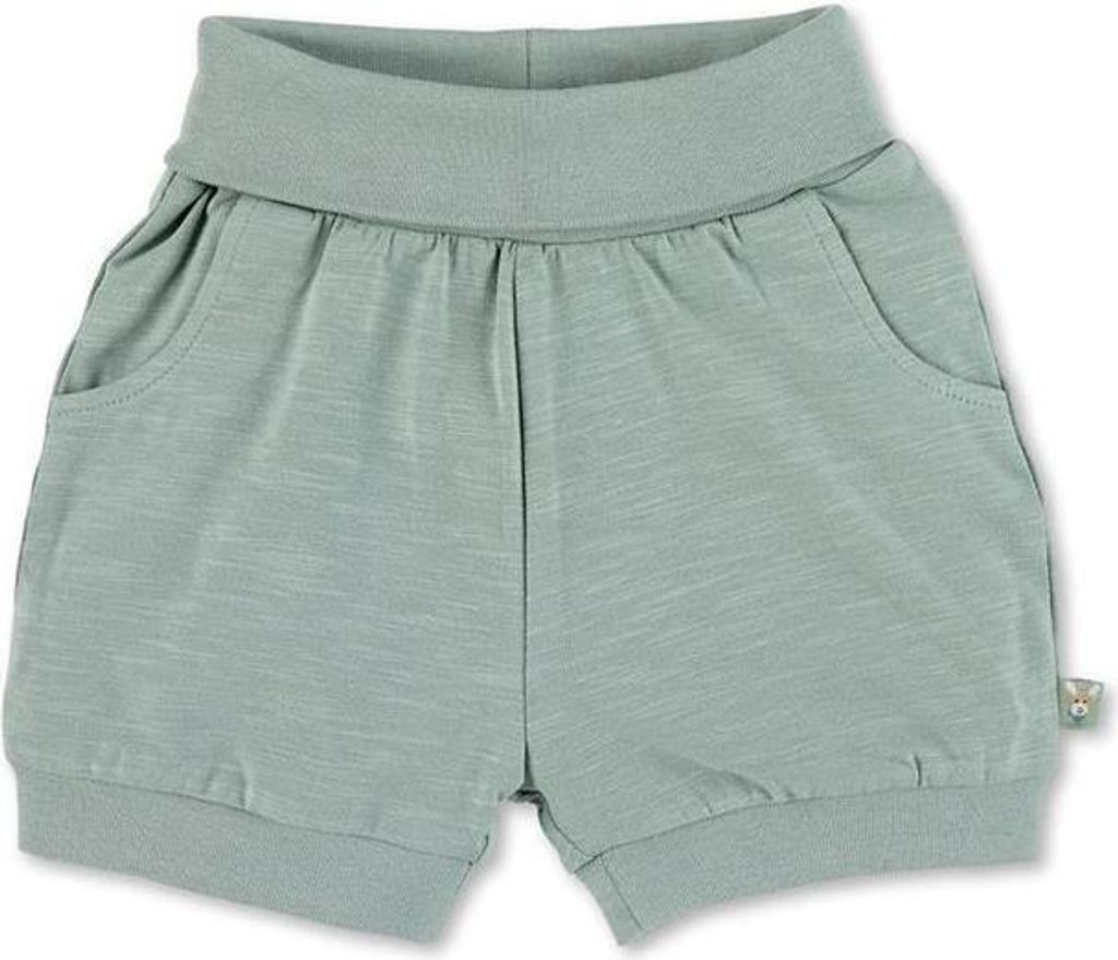 Sterntaler Hose kurz Flammgarn Jersey mit Esel Emmi Logo steingrün 86