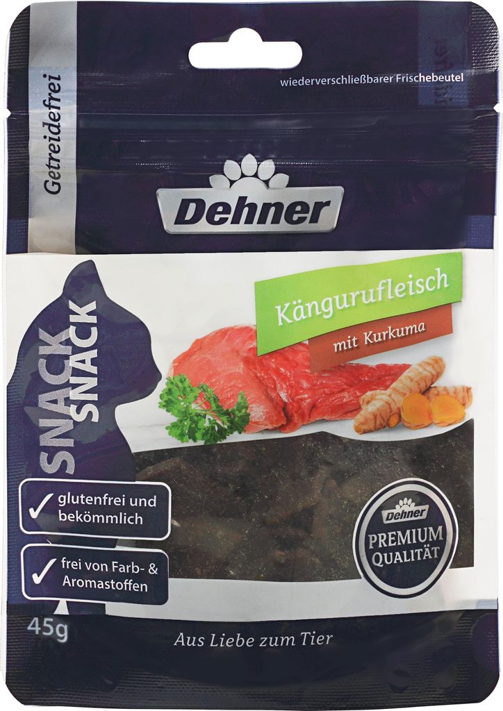 Dehner Premium Katzensnack Kängurufleisch mit Kurkuma, 45 g