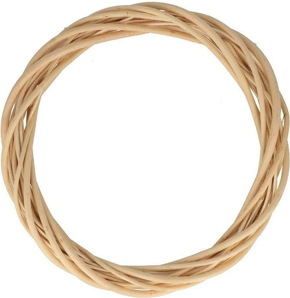 Lot de 4 couronnes d'osier décoratives 30 cm de diamètre pour DIY
