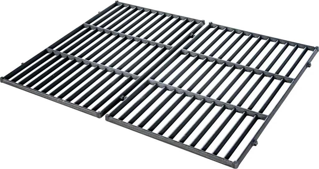 CLP Set de 2 grilles de cuisson en fonte émaillée noir 44,5x30,3 cm