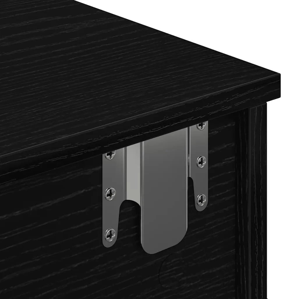 Scaffalatura a Parete vidaXL Nera 60cm - Mobile con Cassetti Pratico - 8