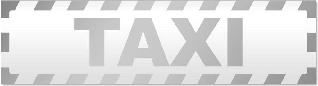 Kiwistar Taxi gestreift Magnetschild Schild magnetisch - 45cm Silber - Magnetfolie für Auto PKW Kfz