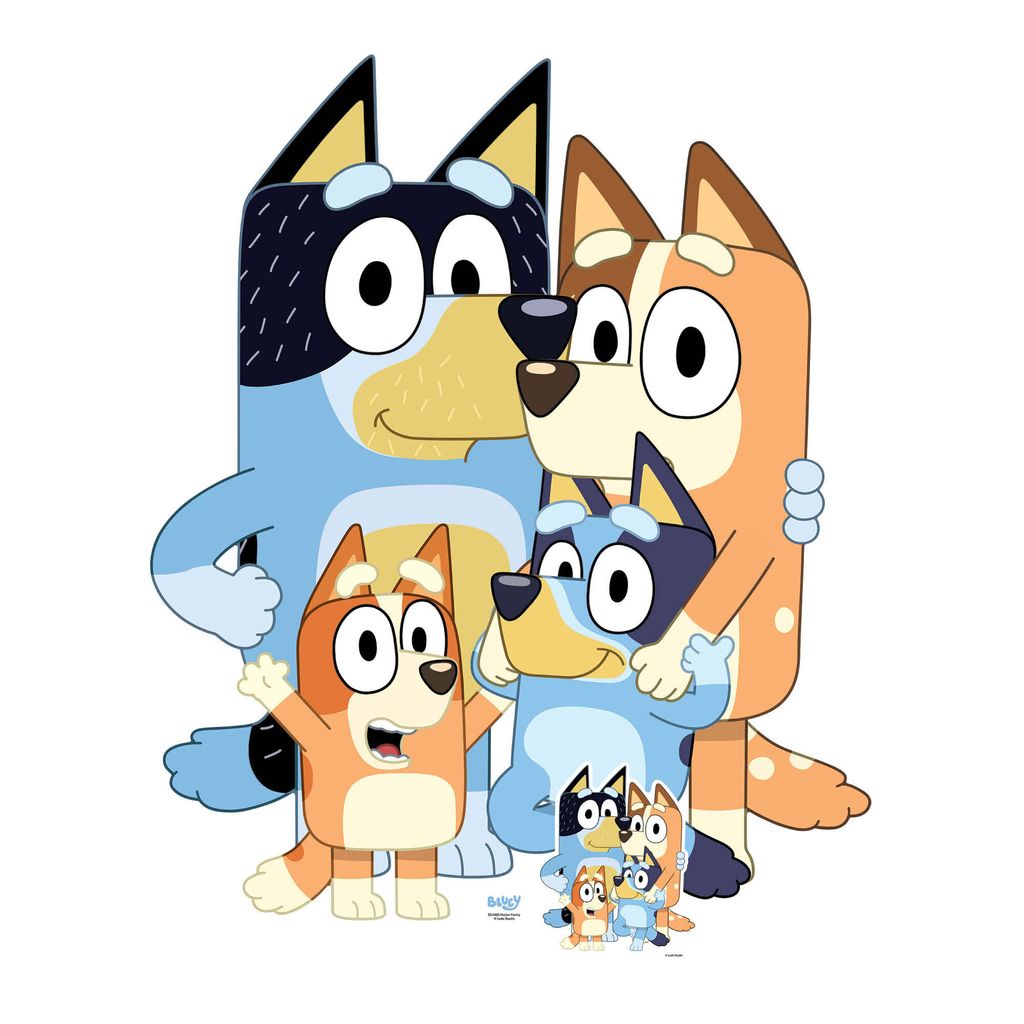 Bluey Family stand en carton 117x96 cm Image du produit 