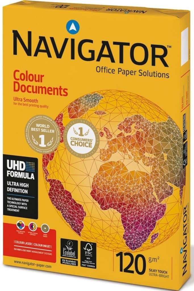 Kopierpapier Navigator A4 120G 8 x 250Bl Weiss Colou Produktbild 