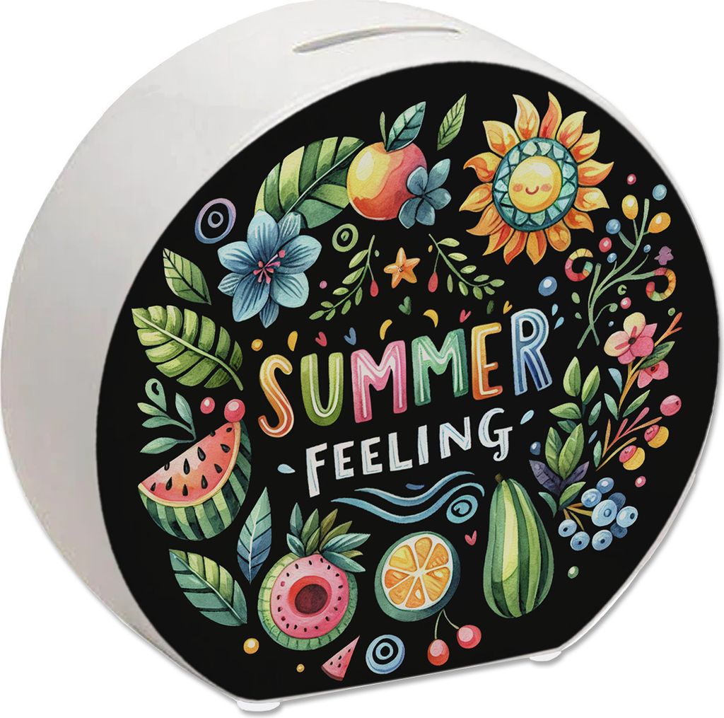 Sommer Vibes Spardose mit Spruch Summer feeling