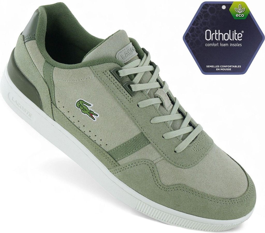 LACOSTE T-Clip Set 222 - Herren Sneakers Schuhe Grün 744SMA0082AAK , EU 43 UK 9