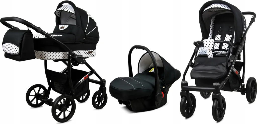 Poussette combinée trio BabyLux Largo pliable avec kit accessoires