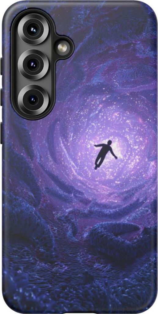Stürzender Mann im kosmischen Tunnel mit Tentakeln – Hülle Kompatibel mit Samsung Galaxy S25