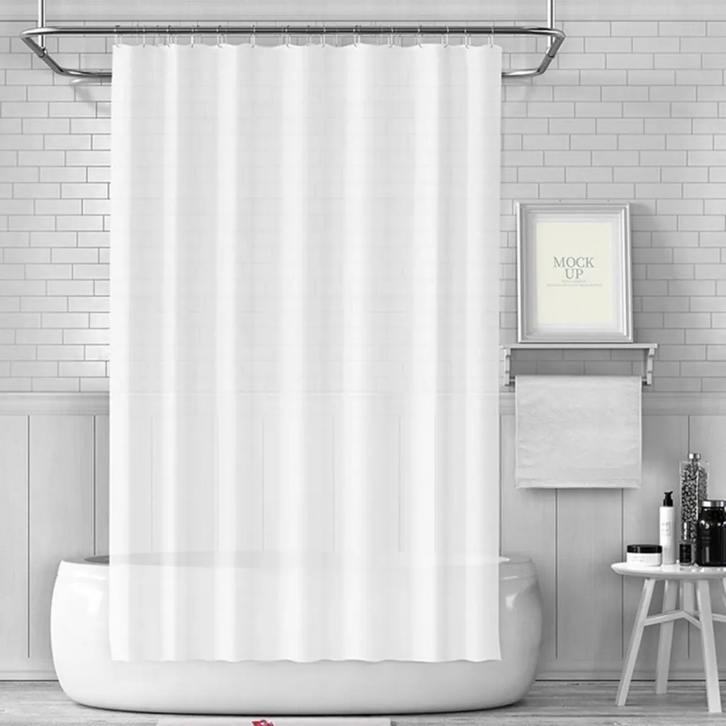 Tenda Doccia per Famiglia 180x180 Bianco Antimuffa Tessuto Lavabile