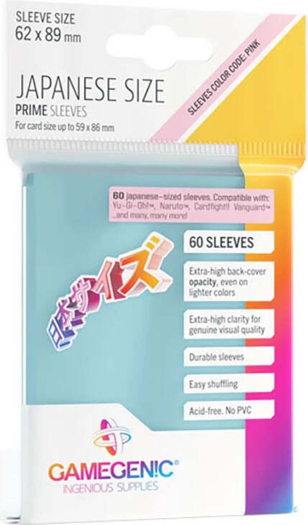 Gamegenic - PRIME Japanese Sized Sleeves Clear (60 Sleeves)