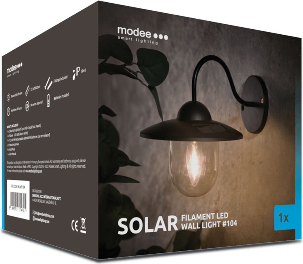 LED Wandleuchte Solar - IP44 10Lm 3000K Warmweiß Produktbild 