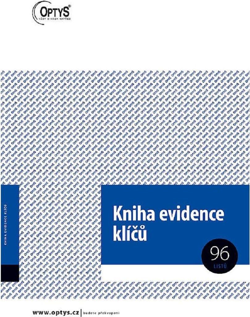 Tiskopis Kniha evidence klíčů Optys, A4, 96 listů