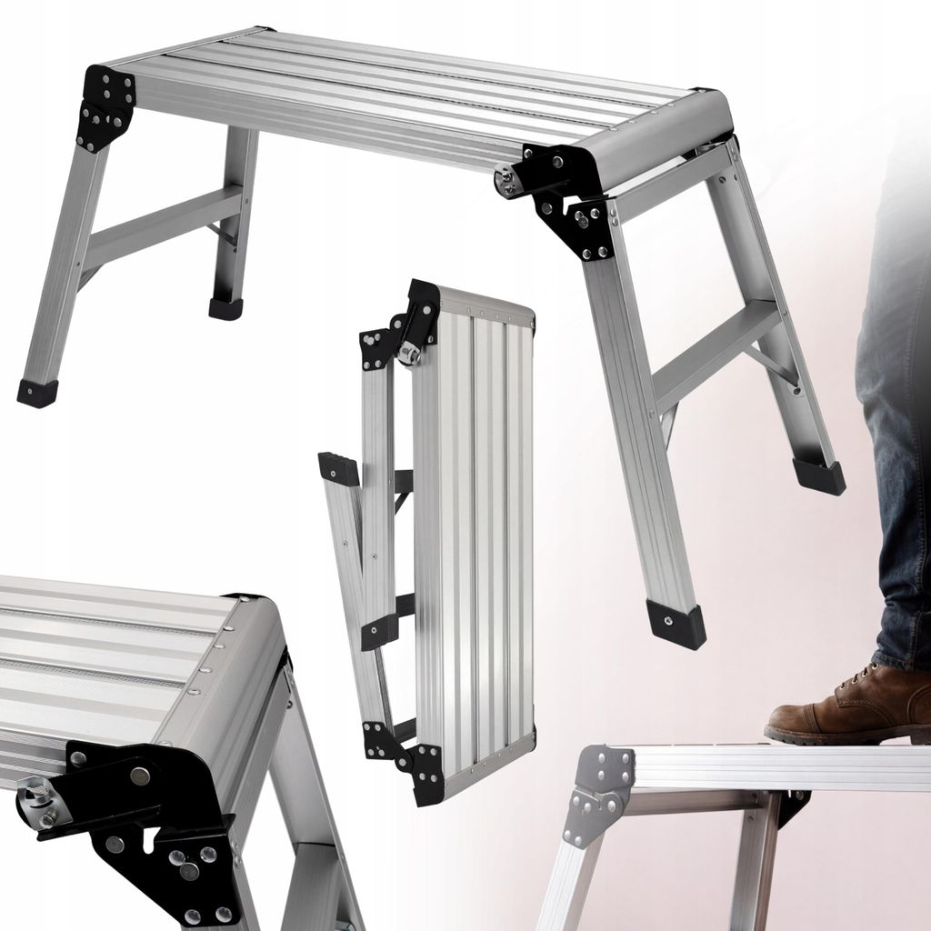 Klappbare Aluminium-Arbeitsplattform 106x42x49 Plattformleiter 150 kg