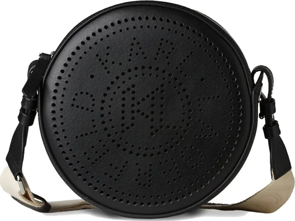 Sac rond en cuir perforé Karl Lagerfeld K Circle de couleur noir