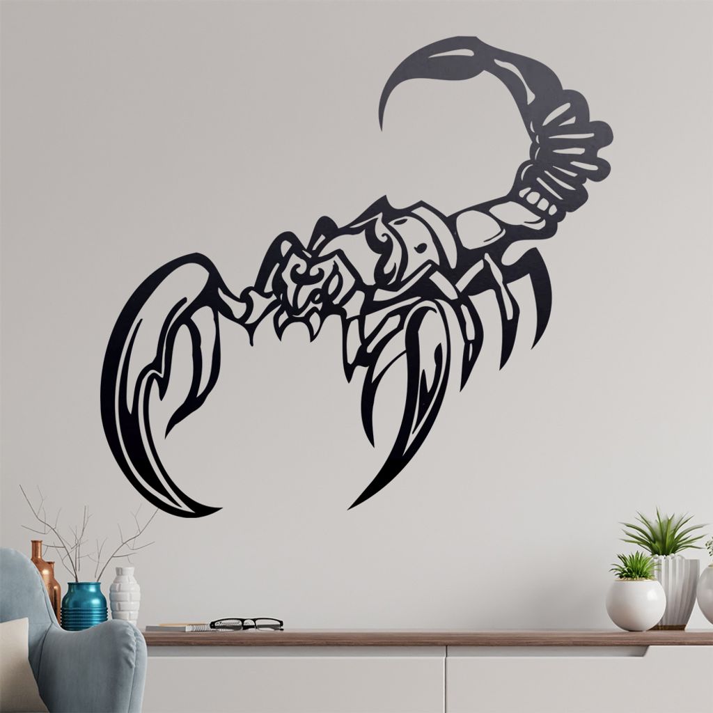 Skorpion Wandtattoo in 6 Größen - Wandaufkleber Wall Sticker - Dekoration, Küche, Wohnzimmer, Schlafzimmer, Badezimmer