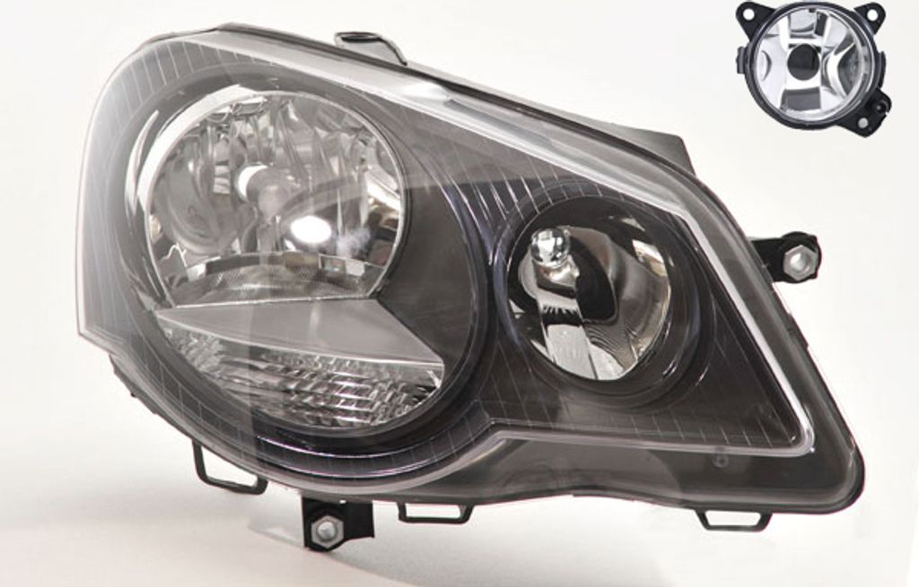 Johns, Scheinwerfer Halogen passend für VW Polo 02 9N 04/2005 -01/12 H7 H1 Re. + Nebel. 6Q1941008AP 6Q1941008AL 6Q1941008BE 7H0941700C 7H0941700B ...