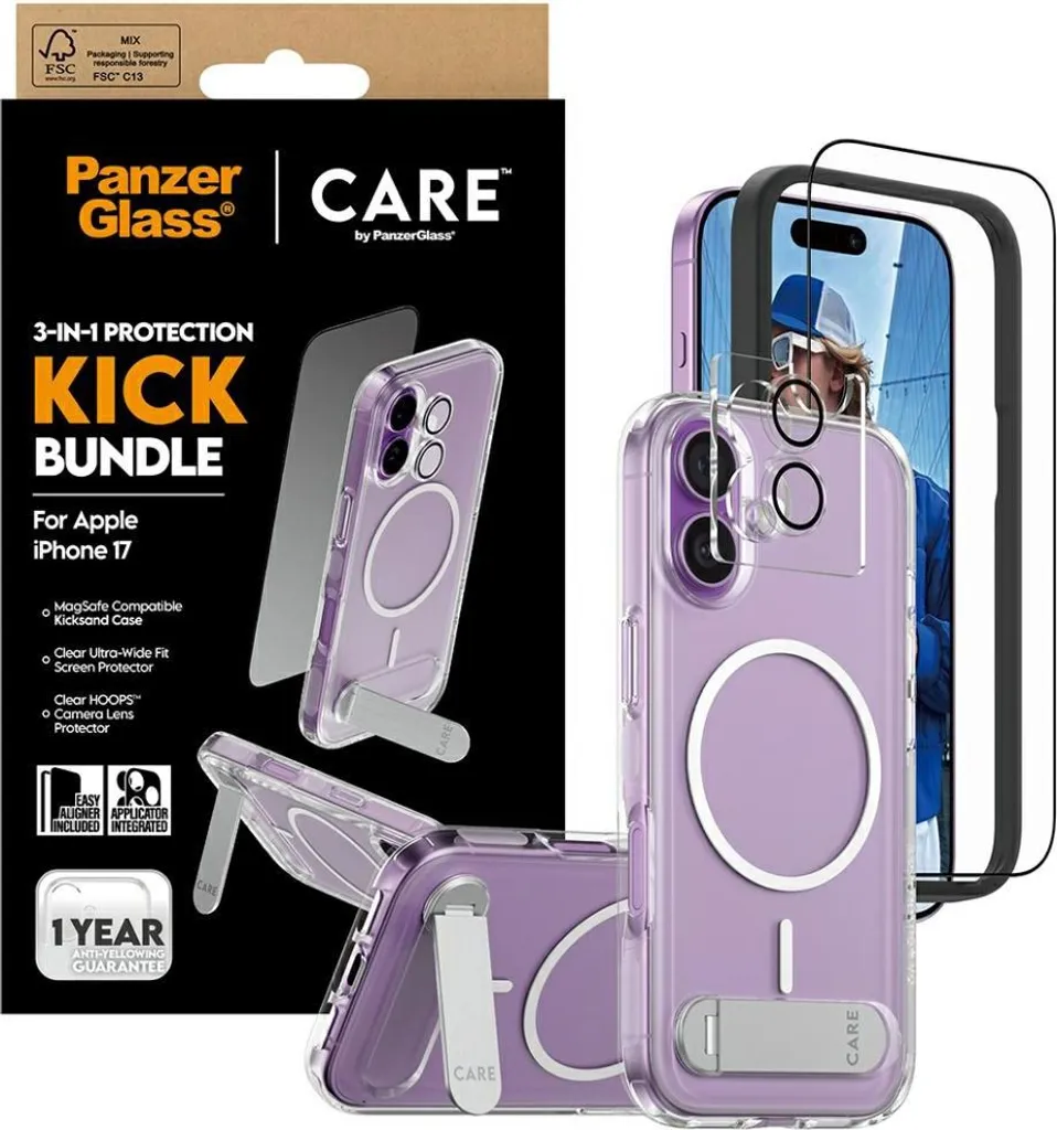 Pack iPhone 17 Protection Écran et Coque Support pour Vidéo et Travail