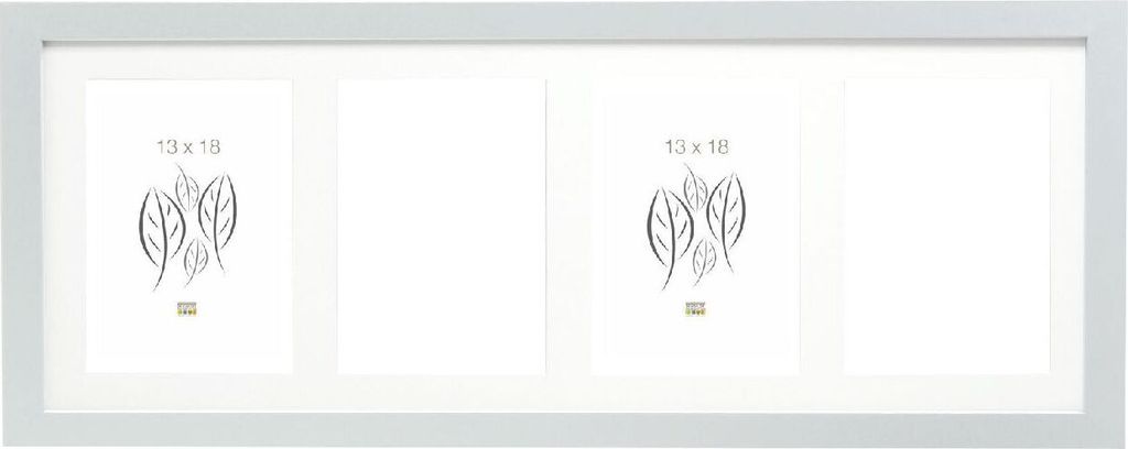 Deknudt S66KD1 Multi Bilderrahmen 13x18 cm silber Holz Klarglas 4 Bilder