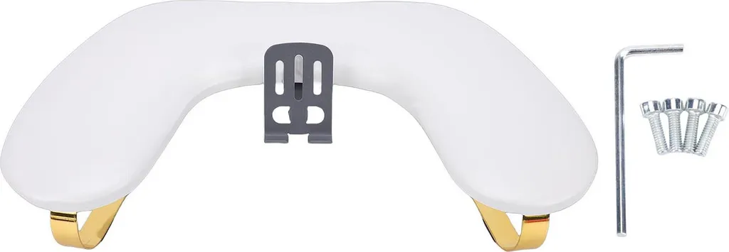 Coussin manucure ergonomique en cuir blanc et support smartphone 360°