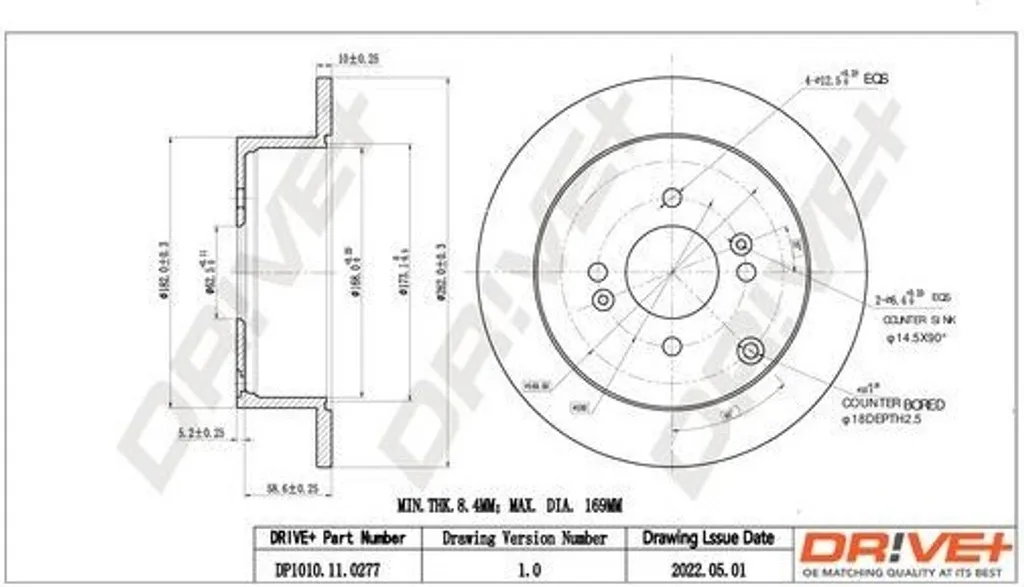 Disque de frein arrière pour Hyundai i20 - Sécurité de freinage Dr!ve+