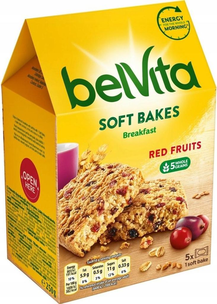 Belvita ciastka zbożowe z żurawiną i rodzynkami 250 g Zdjęcie produktu 