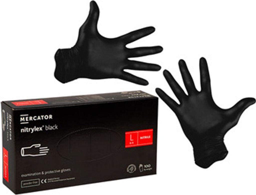Mercator Medical Nitrylex Einmalhandschuhe, schwarz, Produktbild 18