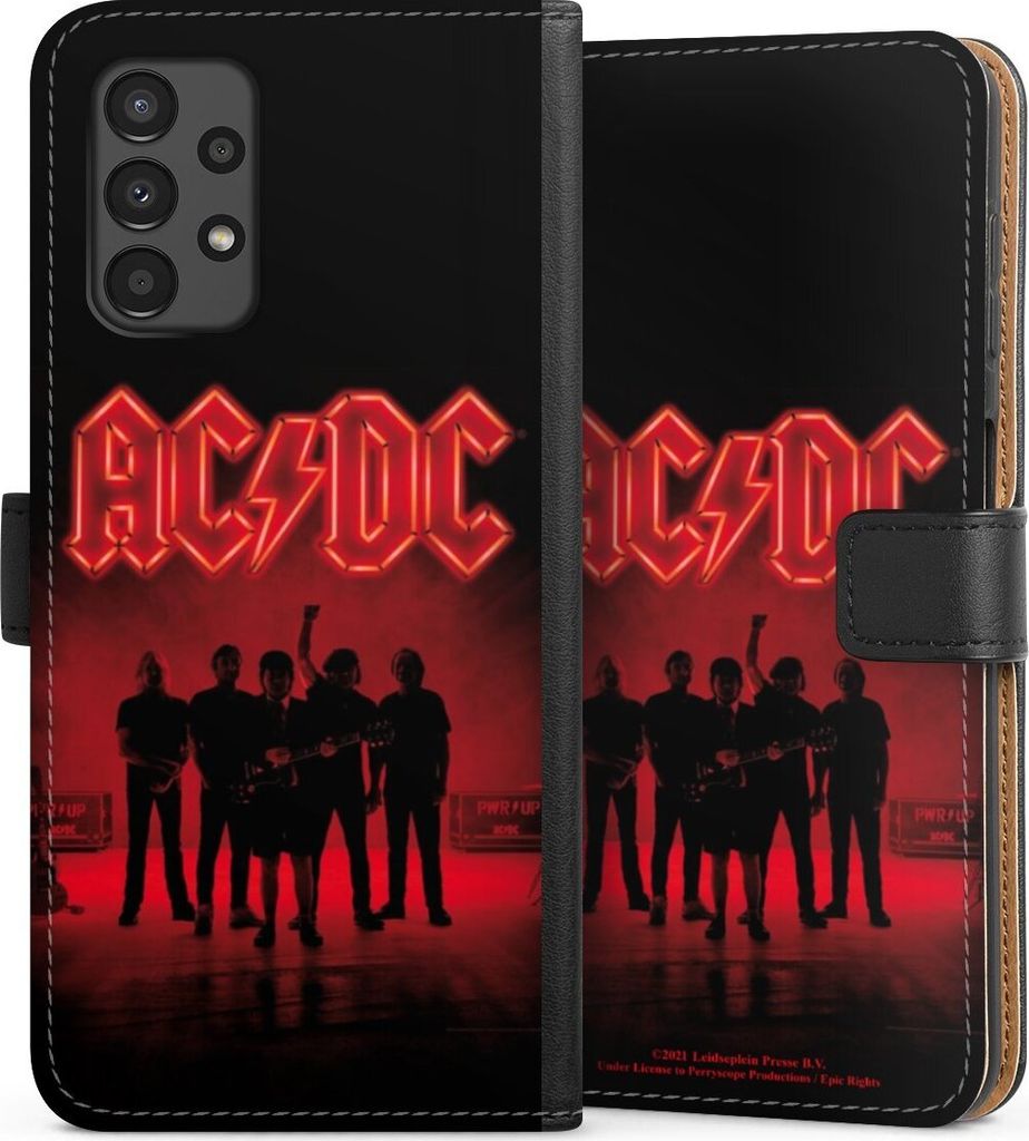 DeinDesign Klapphülle für Samsung Galaxy A13 4G Handytasche Lederhülle Tasche ACDC Band Offizielles Lizenzprodukt