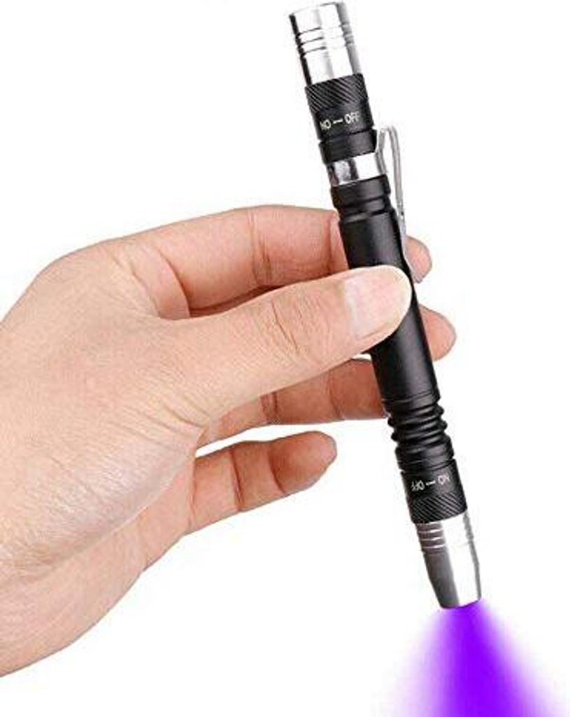 Modoao LED UV Torch 2 in 1 Penlight Pen Clip Black Light Detektor Pet Urin, Flecken, Bettwanzen 3 AAA -Batterien