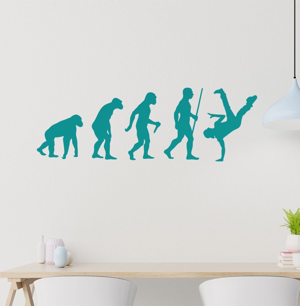 Breakdance Evolution Wandtattoo Wandaufkleber Wall Sticker - Dekoration, Küche, Wohnzimmer, Schlafzimmer, Badezimmer