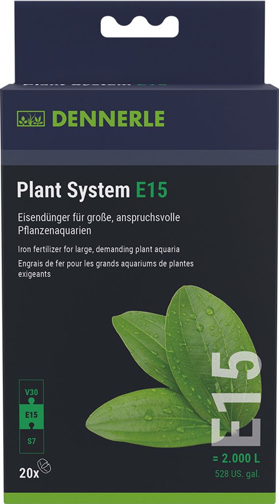 Dennerle Plant System E15, 20 Stück - Eisendünger für große, anspruchsvolle Pflanzenaquarien