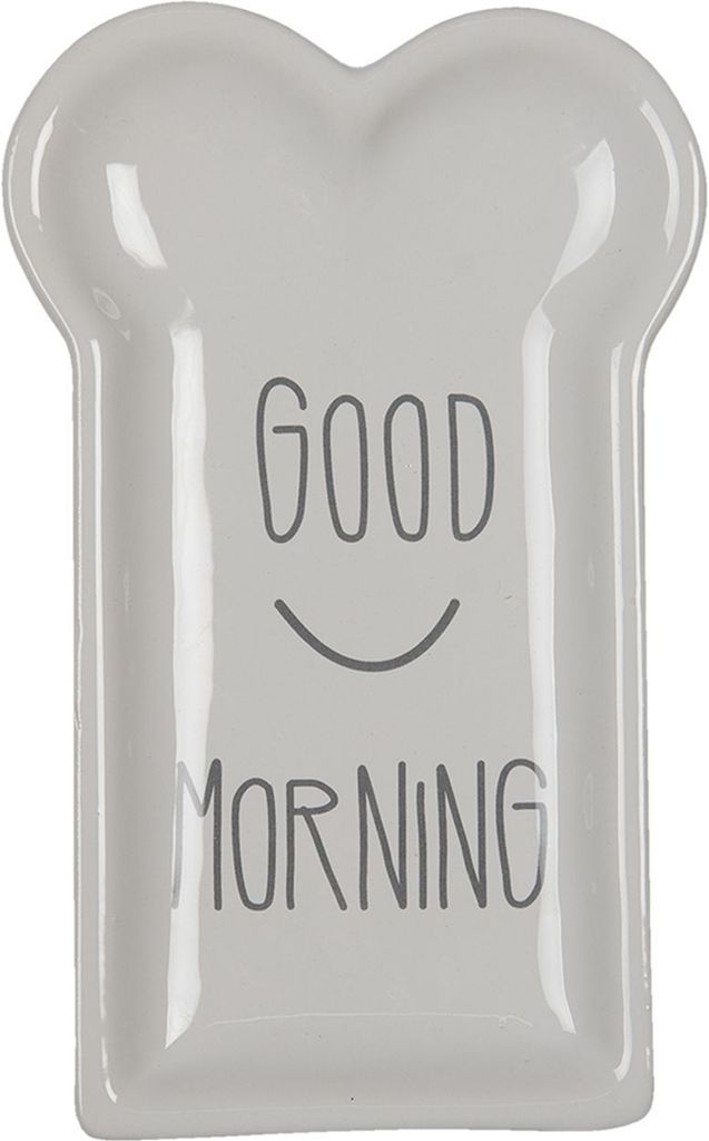 Clayre & Eef Frühstücksteller 10x17 cm Weiß Keramik Good Produktbild 1