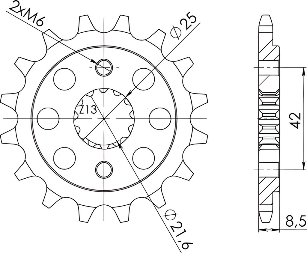 Ritzel Supersprox 520 - 13Z CST-512:13|feinverzahnt 21,6/25,0