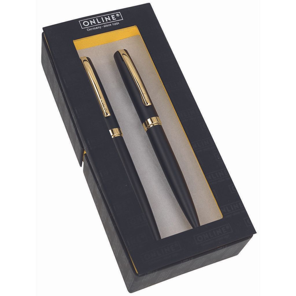 ONLINE Schreib Set Eleganza schwarz/gold Schreibfarbe schwarz Geschenkbox