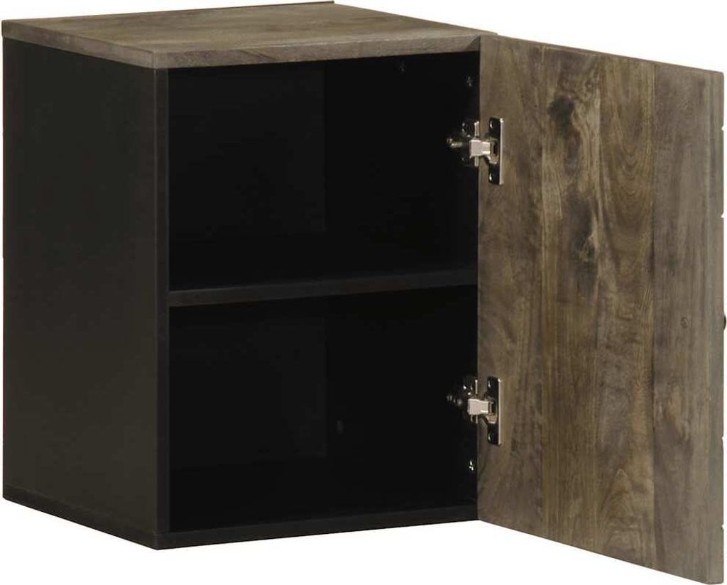 "2026 Aktion"Bad-Wandschrank stylische - Badezimmerschrank, Badregal -Schwarz 38x33x48cm Massivholz Mango - Badezimmerschränke NeuMöbel319644