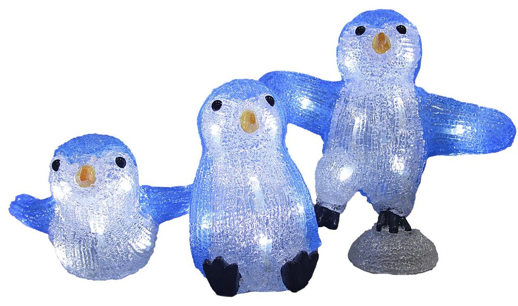Figurine Lumineuse Famille Pingouin – Décoration LED en Image du produit 