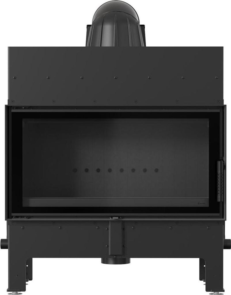 Luftkamin FLOKI L gerade mit schwarzem Termotec und Schließmechanismus