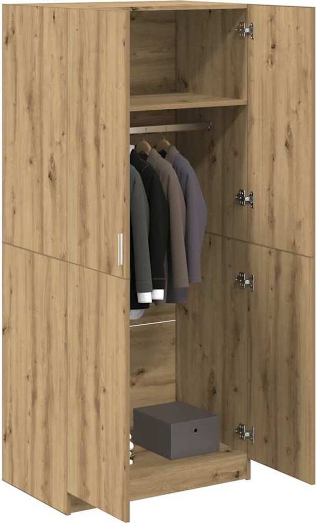 Hochwertig Kleiderschrank Artisan-Eiche 80x52x180 cm Holzwerkstoff 855883
